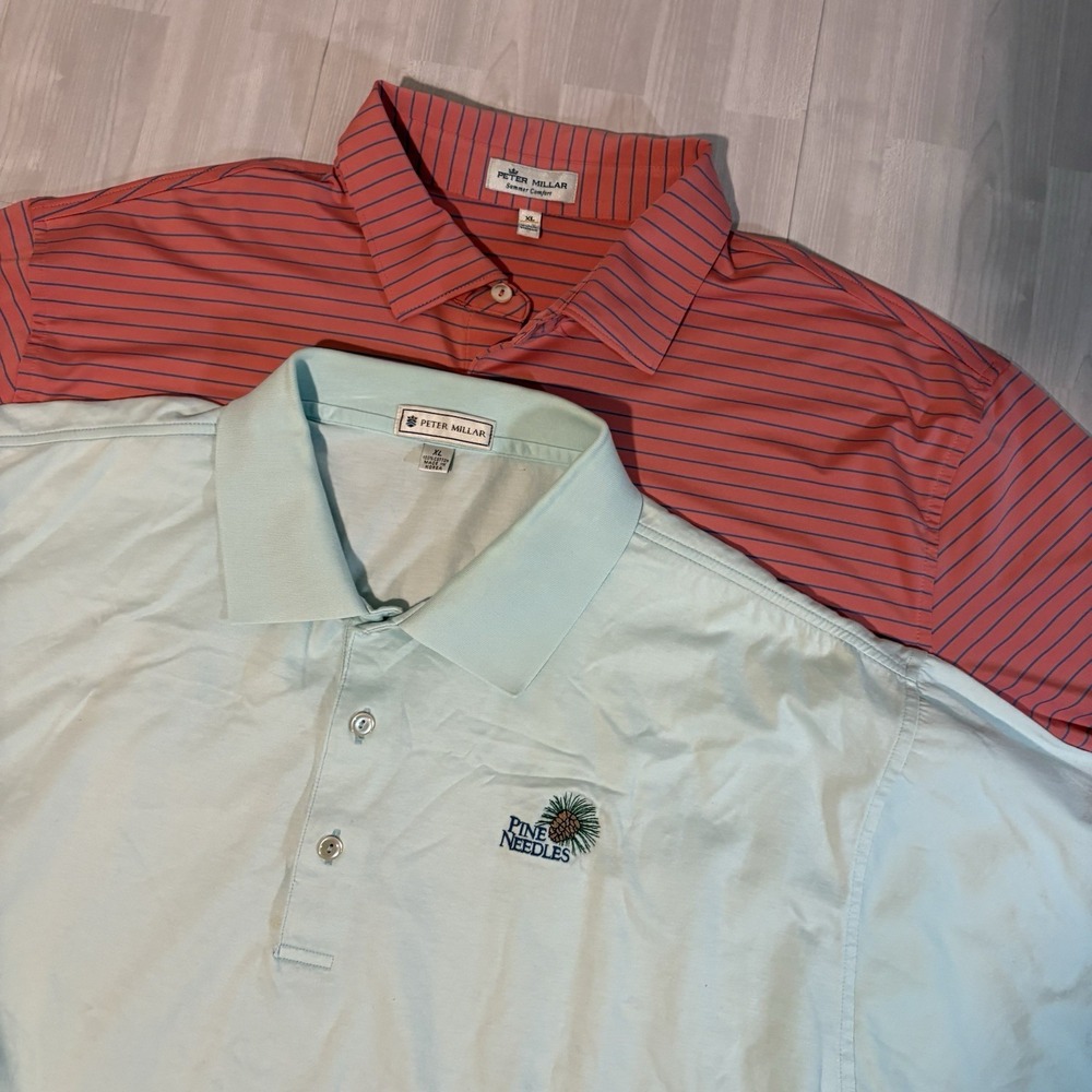 Peter Millar Mens's XL Polo Golf Shirt Lot Of 2 (1x Summer Comfort) Short Sleeve